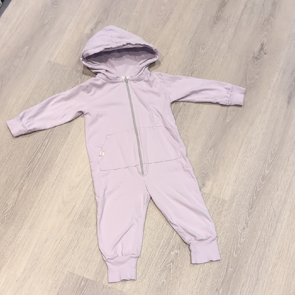 Mini Mioche Kids Organic Cotton Hooded Zip Up Footie